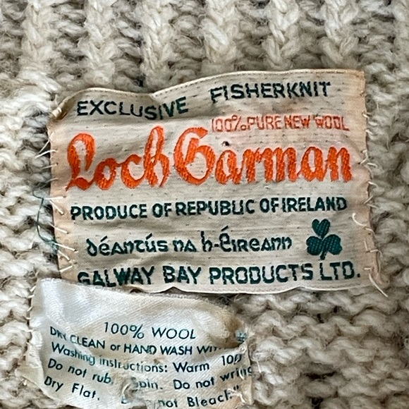 Vintage Irish Knit Shawl Collar Cardigan Ireland - Picture 4 of 12